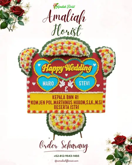Papan Bunga Pernikahan Teras Terunjam